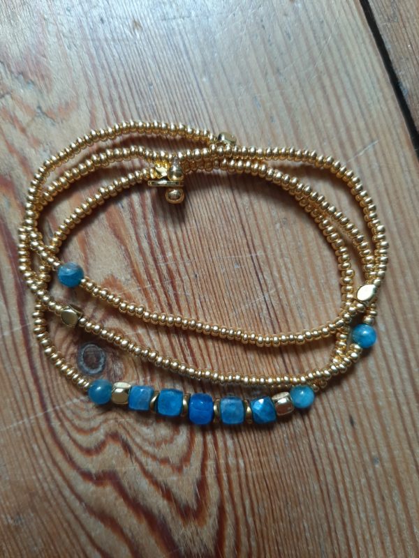BRACELET MULTIRANGS SQUARE BLUE – Image 3